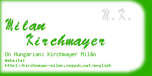 milan kirchmayer business card
